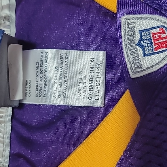 Vintage Reebok Minnesota Vikings Bret Favre Football Jersey size Large Boys - Picture 4 of 6